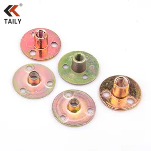 M8 M10 M12 T Nut Cheap Price Furniture Galvanized Round Countersunk Brad Hole T Nut with Plate