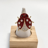 Nouveau personnalisé personnalisé insecte coloré cristal strass coccinelle anneau alliage Animal abeille diamant belle ajusté femmes bijoux
