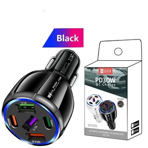 75W 5 puertos USB Cargadores de <span class=keywords><strong>coche</strong></span> Tipo C Cargador de <span class=keywords><strong>coche</strong></span> Carga rápida PD30W QC3.0 Cargador de teléfono en <span class=keywords><strong>coche</strong></span> para iPhone para Huawei - Product Image 2