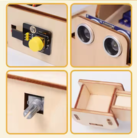 Juguete Educativo de Madera para Armar, Lanzador de Piedras Programable STEM, Kit de Aprendizaje con Placa Microbit para Microbit