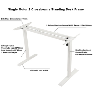 Escritorio de Pie Eléctrico con Altura Ajustable, Mesa de Oficina para Computadora con Motor Único y Doble Viga Transversal - Product Image 1