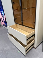 Meuble de salle à manger moderne en bois de luxe avec porte-bouteilles en verre, meuble de rangement et de présentation en bois pour la maison et le salon
