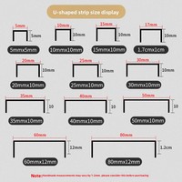 List Aluminium Alloy Bentuk U untuk Dinding Latar, Plafon Hitam dengan Lapisan Titanium, Lis Dekoratif Pembatas untuk Dapur, Luar Ruangan, Hotel