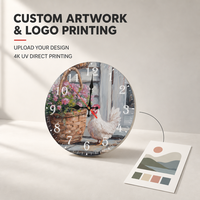 Jam Dinding Bulat Custom UV Printing Digital dengan Layar, Jam Gantung untuk Dekorasi Ruang Tamu - Mudah Dibersihkan & Dirawat
