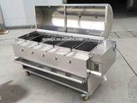 Four à poulet rôti rotatif automatique à charbon de bois professionnel à six rangées | machine à griller le poulet à vendre