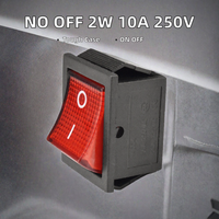 Sakelar Mini Rocker Hitam On Off 2 Pin 10A 250V Plug-In SPST untuk Peralatan Industri