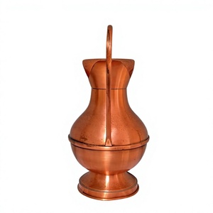 Pichet à eau en cuivre martelé avec couvercle 1,7 L, design classique, écologique, fait main AZ ENTERPRISES AZE-CP035 pour les mariages et les fêtes - Product Image 3