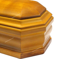 Suministros funerarios de la mejor calidad 1007, venta al por mayor, urna de cremación americana, cenizas para adultos, caja de urnas de ataúd de madera, acabado dorado