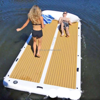 Plateforme flottante gonflable personnalisée en PVC pour bain de soleil, ponton, quai, tapis d'eau pour yacht, protection UV