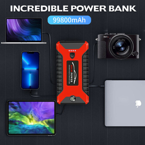 99800mAh Multi-functional Car Jump <strong>Starter</strong> For 12v Vehicle With Power Bank Sos Lighting USB Charging Port Portable Jump <strong>Starters</strong> - Product Image 6