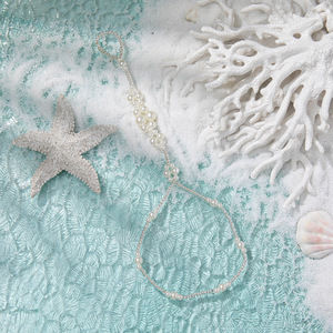 Tobillera de Perlas de Imitación Estilo Bohemia para Mujer, Cadena de Pie Elástica con Hilo, Joyería de Moda para Playa y Fiesta - Product Image 3