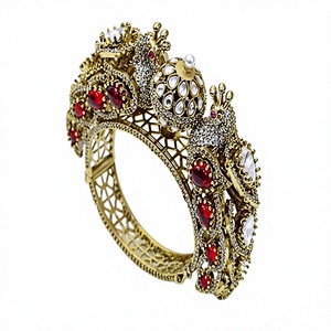 Stunning Premium Quality Brass Gold Plated Fashion <b>Bracelets</b> with Moissanite Stones Look for Wedding Wear Women Collection - Product Image 2