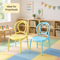 Chaise d'enfant en plastique légère pour repas, fêtes, extérieur, jardin, gymnase, décoration de fête