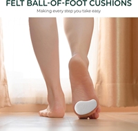 2 paires de coussinets métatarsiens en feutre épais de 1/8 po et 2 paires de coussinets métatarsiens en feutre épais de 1/4 po pour le soutien de l'avant-pied, coussinets de pied souples, coussinets pour le ballon du pied pour femmes et hommes
