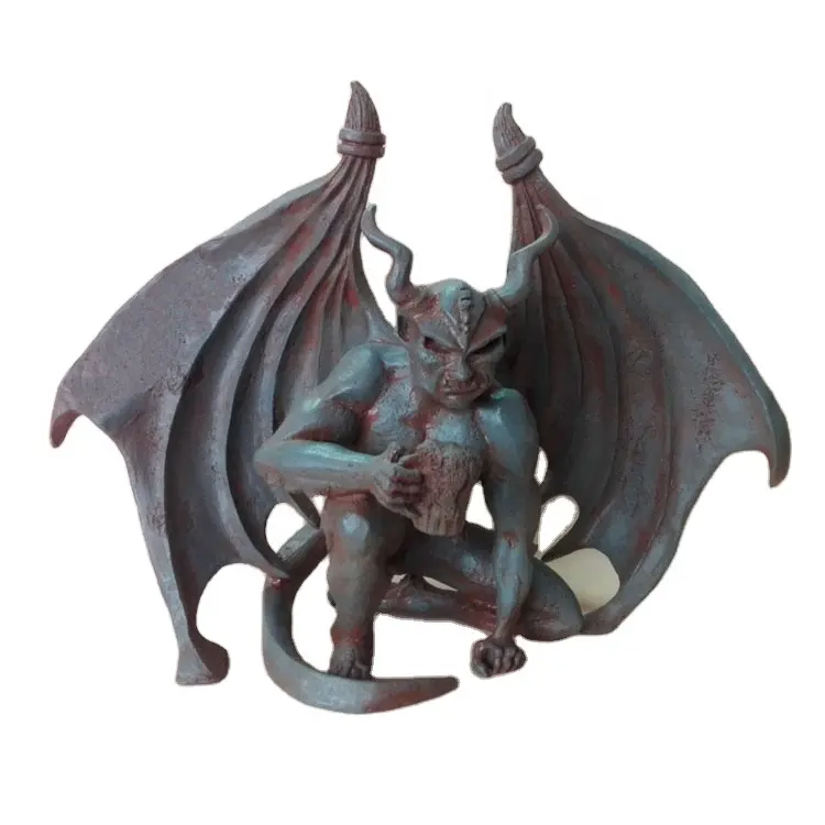Devil Gothic Angel Hars Ambachten Ornamenten Angel Vleugels Sculptuur Gedenkteken En Verlossing Creatieve Standbeeld