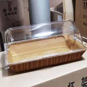 Panier à pain en plastique PP avec couvercle en PC, fournitures <span class=keywords><strong>pour</strong></span> restaurants et hôtels, panier à pain rectangulaire pliable avec couvercle - Product Image 4