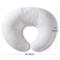 Coussin en coton blanc écologique pour bébé en forme de U respirant 200TC oreiller pour tout-petits pour les femmes enceintes qui allaitent