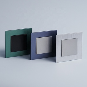 Sakelar lampu dinding listrik barang baru Eropa 10A sakelar tombol tekan dinding Aluminium 1 Gang 1 arah <span class=keywords><strong>2</strong></span> arah EU 250V - Product Image 3