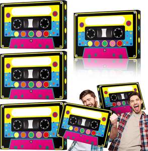 กล่องใส่ของชำร่วยสำหรับปาร์ตี้80S 90s กล่องเก็บของขนาดใหญ่สำหรับปาร์ตี้ย้อนยุค1980S 1990S อุปกรณ์ปาร์ตี้วันเกิดนีออน<span class=keywords><strong>เพลง</strong></span> - Product Image 1