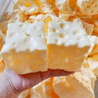 Coque vide en TPR de 7 cm rose et jaune, motif fromage, pour balles anti-stress DIY, pour filles et garçons, en vrac