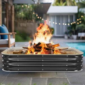 DIY Outdoor Wood Burning Firepit 48 Inch Heavy Duty Square <b>Fire</b> <b>Pit</b> Ring for Outside for Patio Mail Order Packing - Product Image 1