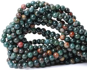 자연 8mm Bloodstone 보석 부드러운 둥근 구슬 DIY 공예 디자인 치유 1 스트랜드 15" - Product Image 1
