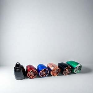 Nouveau produit 2025, vente en gros OEM/ODM, moulin à herbes en alliage de zinc métallique 63 mm, 4 pièces, forme de moteur aéronautique, CANNA, portable, manuel - Product Image 3