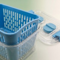 Boîte de rangement alimentaire multifonctionnelle empilable en plastique avec drain, panier ventilé, organisateur de réfrigérateur pour fruits et légumes