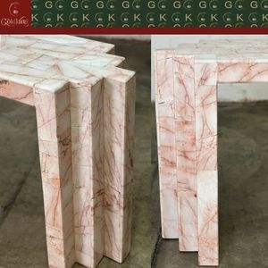<span class=keywords><strong>Table</strong></span> d'entrée en marbre rose veiné GOLDKING, meuble <span class=keywords><strong>console</strong></span> élégant, sur mesure pour la décoration de salon et de hall de luxe - Product Image 6