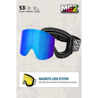 Masque de snowboard Ride Wind pour adulte, lentille cylindrique magnétique amovible, contraste amélioré, éblouissement réduit, anti-buée, verre anti-UV