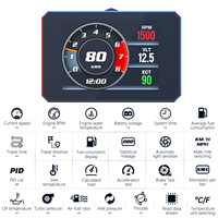 Affichage tête haute pour voiture HUD P16S OBD2, affichage du jauge, température de l'eau, voltmètre, consommation de carburant numérique, accessoires de voiture, compteur de vitesse