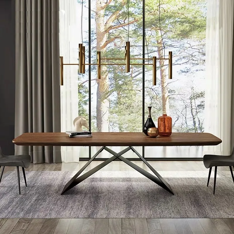 최신 판매 현대 나무로 되는 테이블 및 의자 세트를 식사하는 착용 저항하는 최신 질 북유럽 가구 현대 목제 테이블