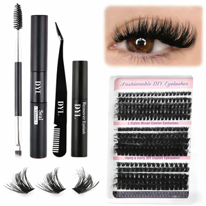 Kit de cils en grappe personnalisés en gros 80D 100D avec outils pour fournisseurs de cils individuels DIY - Product Image 1