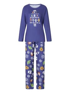 RUIQUWIN, conjunto de pijama con estampado de dibujos animados familiares de Navidad suave de 2 piezas para mujer, ropa de casa transpirable al por mayor para la temporada de otoño - Product Image 2