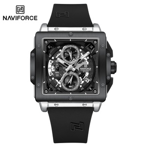 Montres NAVIFORCE pour hommes, sport, multifonction, chronographe, étanche, montre-bracelet de luxe, unique, carrée, quartz, affichage de la date, cadeaux - Product Image 4