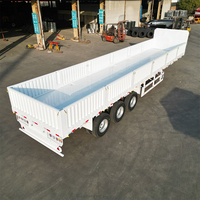 Semi-remorque à ridelles 3 essieux 13m, pont bas 60cm, points de verrouillage de conteneur, suspension mécanique pour le transport logistique de marchandises