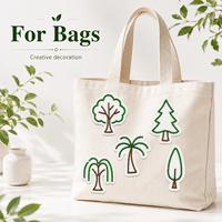 Patchs brodés personnalisés en perles en gros, motif arbre (palme, pin, sapin de Noël), applique en perles de rocaille pour vêtements et sacs, vente directe usine