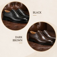 Chaussures Derby Blucher à longue tige DL15-1, marron foncé, en cuir véritable, chaussures habillées décontractées pour hommes, chaussures de ville formelles
