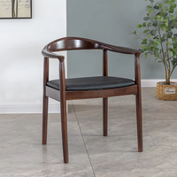 Chaise de salle à manger en bois massif nordique, fauteuil simple décontracté, chaise de bureau