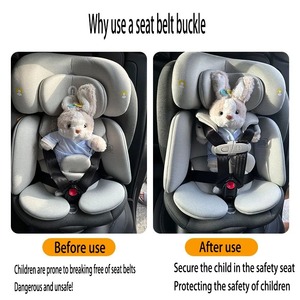 Harnais de sécurité à cinq points en plastique de haute qualité, clip de poitrine et boucle antidérapante avec ajustement universel pour siège auto bébé - Product Image 4
