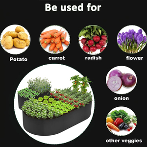 Jardinera Elevada Ovalada de 75x150x30cm, Bolsa de Cultivo Grande de Tela para Plantas de Exterior, Bolsa de Cultivo de Hierbas y Vegetales No Tejida - Product Image 4