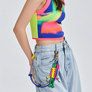 Cadena de Lujo Original Inspirada en Miu para Colgar en el <span class=keywords><strong>Bolso</strong></span>, Llavero de Cuero Moderno con Colgante Hecho a Mano Estilo INS - Product Image 2