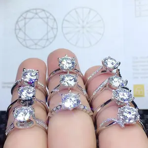 Moissanite Người Đàn Ông Nhẫn Moissanite Kim Cương Đá Quý 1Carats Cho Đám Cưới Nhẫn Vvs1 Tuyệt Vời Vòng Cắt Lớn Lỏng D Màu Bạc H2