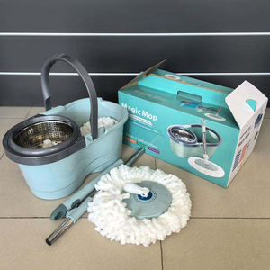 Venta al Por Mayor Set de Cubo Centrifugador para Limpieza de Pisos con Trapeador Mágico Giratorio 2 en 1 Económico y sin Manos - Product Image 1