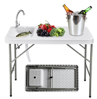 Table de nettoyage de poisson pliable classique et populaire en plastique HDPE pour usage extérieur