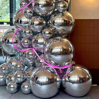 Boules miroir gonflables géantes en PVC, grandes sphères décoratives brillantes, ballons décoratifs pour fête disco, boules de Noël réfléchissantes gonflables
