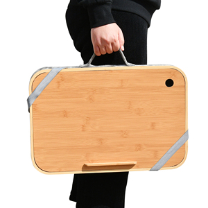 Youlike Adjustable Home Multifunctional Fold Bamboo Office <strong>Lap</strong> Desk Laptop <strong>Tray</strong> Desk <strong>with</strong> <strong>Cushion</strong> Bag for Computer Bed and Sofa - Product Image 4