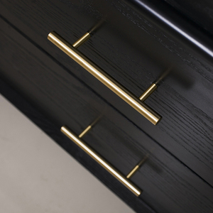 Modern Simple Brushed <strong>Brass</strong> Round Gold Cabinet Door <strong>Pull</strong> Handles for Kitchen <strong>Drawer</strong> Dresser &amp; Villa Cupboard T-Bar - Product Image 3