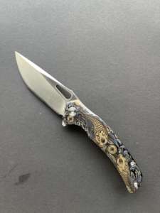 <span class=keywords><strong>Couteau</strong></span> tactique EDC de luxe avec cadre en titane, lame VG10, finition polie à la main, roulement en céramique Koi coloré, outil d'extérieur - Product Image 3