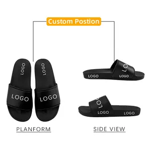Minika-Zapatillas personalizadas con Logo para hombre, chanclas deslizantes de playa